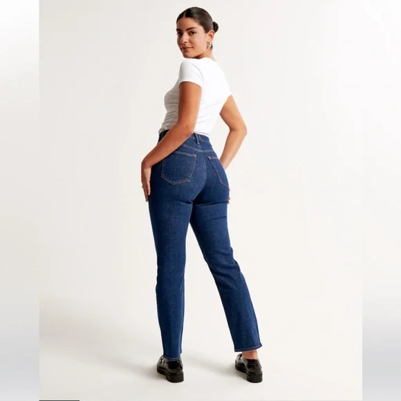 Abercrombie & Fitch Curve Love Ultra High Rise Ankle Straight Jean - Size 26/2 - Picture 5 of 12